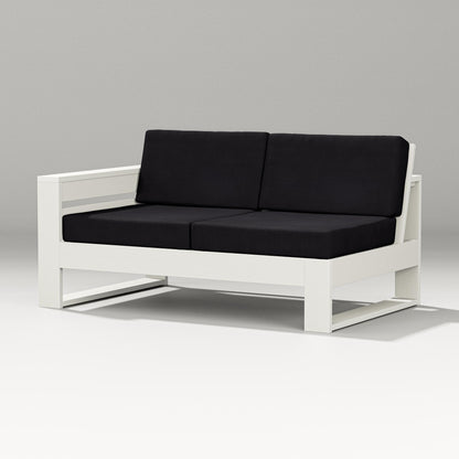 PW Designer Series Latitude Modular Left Arm Loveseat in Vintage White / Midnight Linen