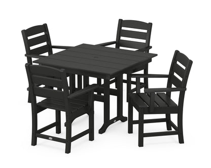 POLYWOOD® Lakeside 5-Piece Farmhouse Dining Set in Black