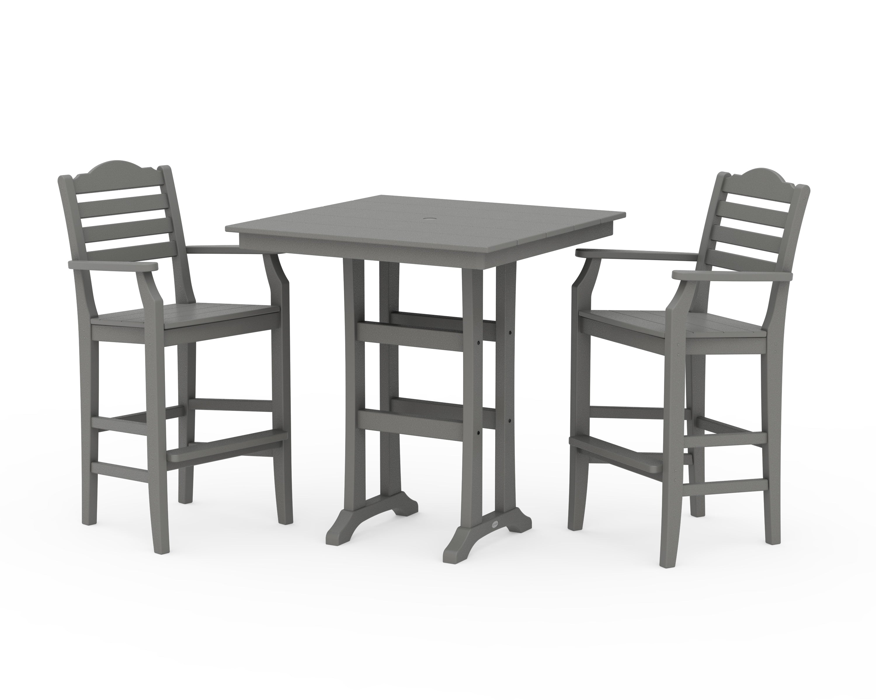 Draper James™ by  POLYWOOD® Savannah 3-Piece Farmhouse Bar Set with Trestle Legs in Slate Grey