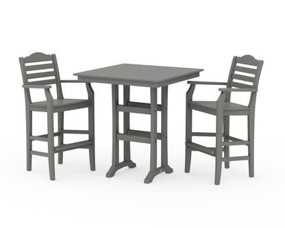 Draper James™ by  POLYWOOD® Savannah 3-Piece Farmhouse Bar Set with Trestle Legs in Slate Grey