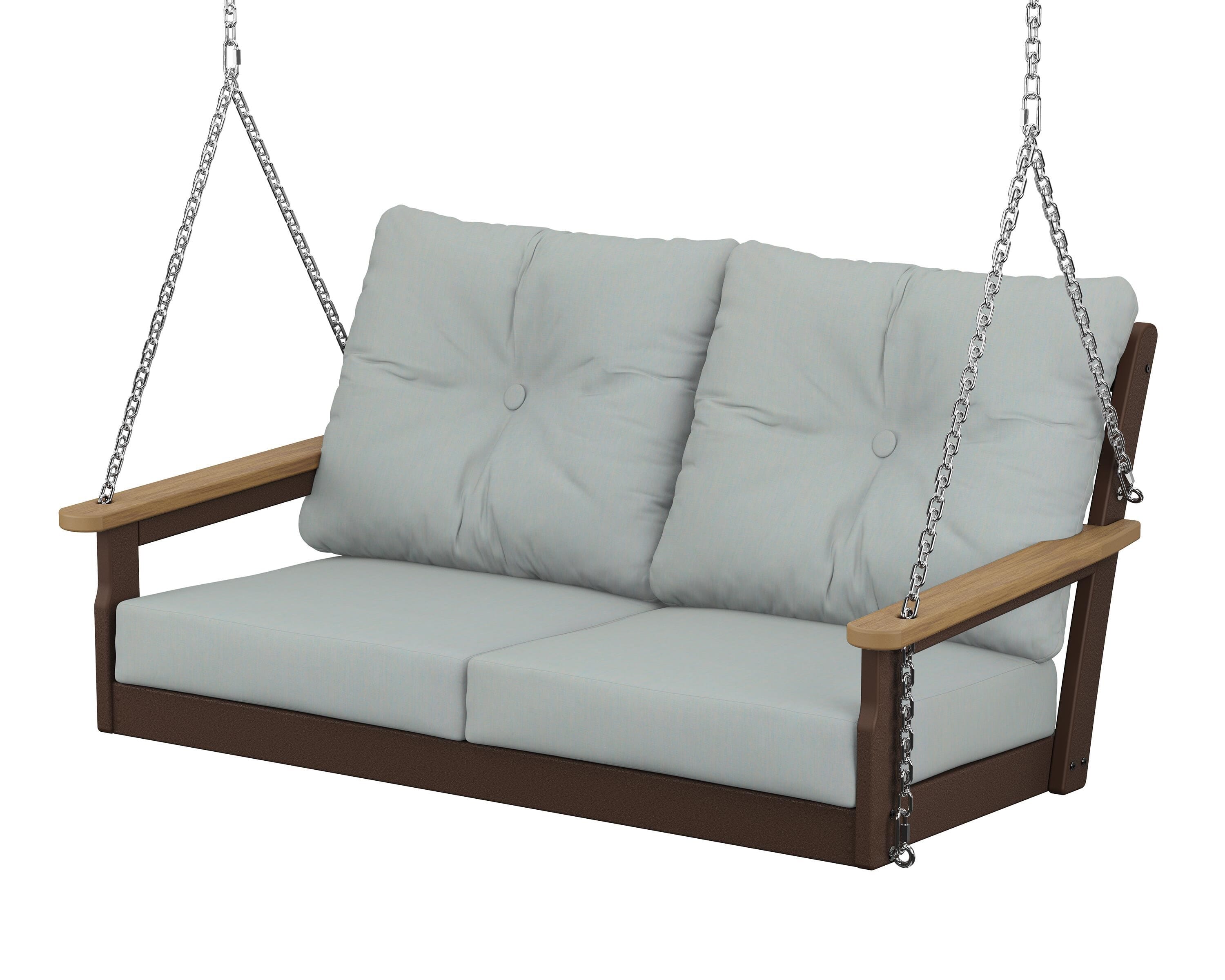 POLYWOOD® Vineyard Deep Seating Swing in Mahogany / Natural / Spa
