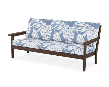 Country Living Cottage Deep Seating Sofa in Mahogany / Leaf Sky Blue