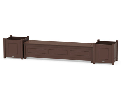 Country Living 72" Country Living Straight Planter Storage Bench Set- Large in Mahogany