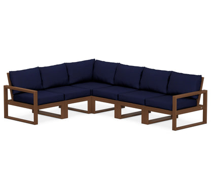 POLYWOOD® EDGE 6-Piece Modular Deep Seating Set in Teak / Navy