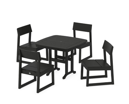 POLYWOOD® EDGE Side Chair 5-Piece Dining Set in Black