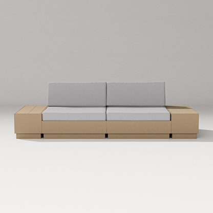 PW Designer Series Elevate 4-Piece Loveseat Sectional in Vintage Sahara / Granite