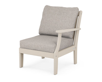 POLYWOOD® Braxton Modular Right Arm Chair in Sand / Weathered Tweed