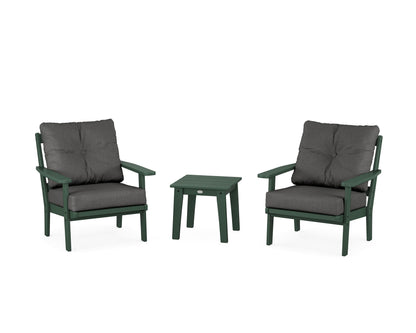 POLYWOOD® Prairie 3-Piece Deep Seating Set in Green / Spectrum Carbon