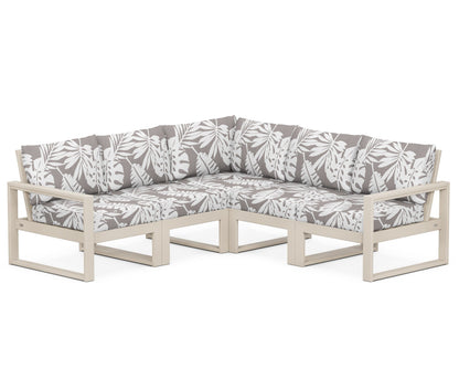 POLYWOOD® EDGE 5-Piece Modular Deep Seating Set in Sand / Leaf Grey Mist