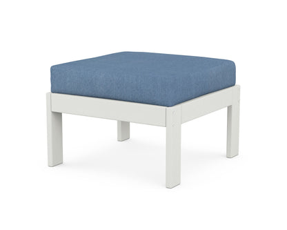 POLYWOOD® Vineyard Modular Ottoman in Vintage White / Sky Blue