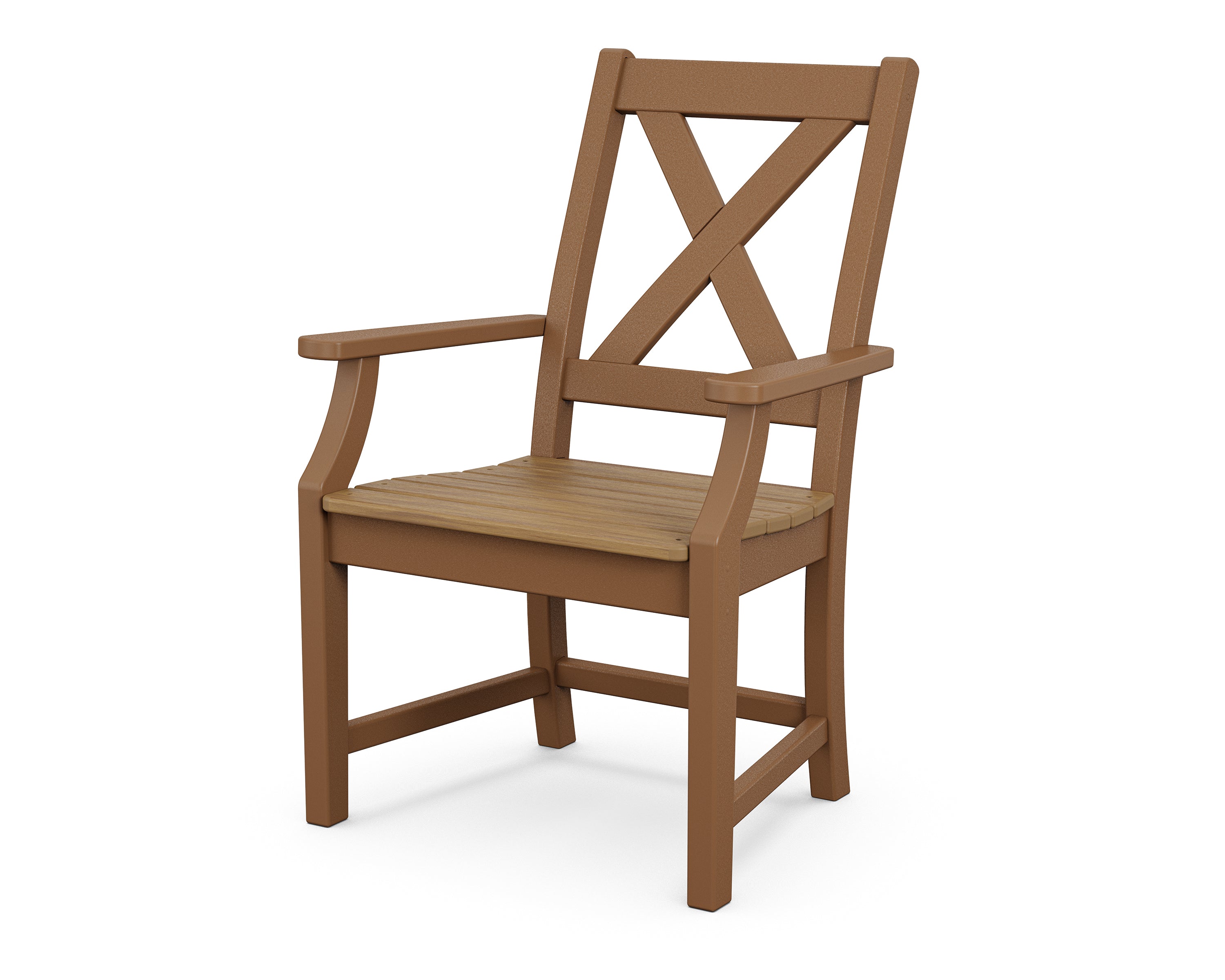 POLYWOOD® Braxton Dining Arm Chair in Teak / Natural
