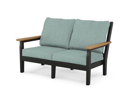 POLYWOOD® Chippendale Deep Seating Loveseat in Black / Natural / Glacier Spa