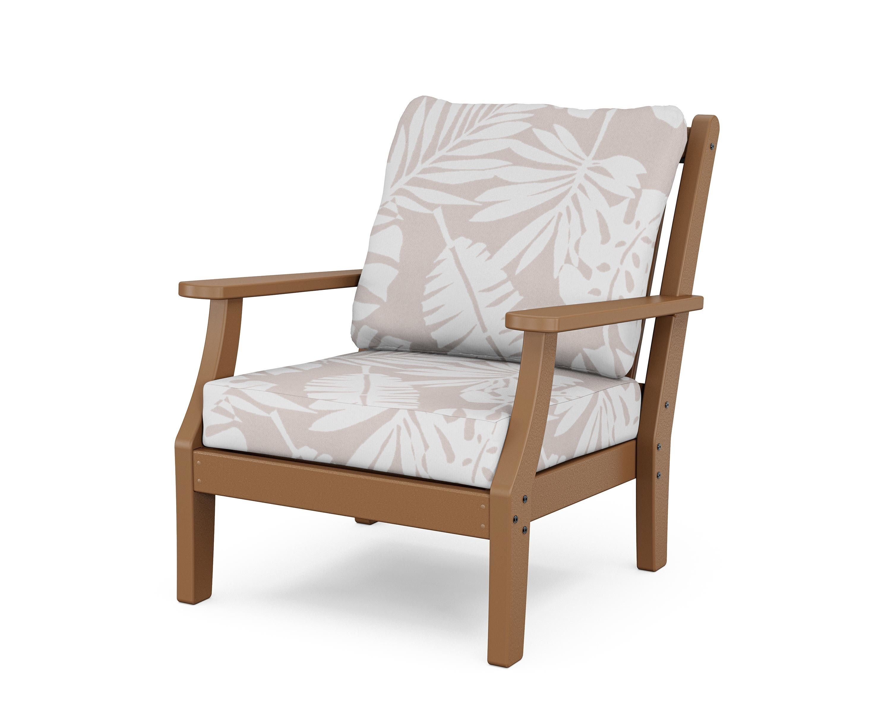 Country Living Wovendale Deep Seating Chair in Teak / Leaf Dune Burlap