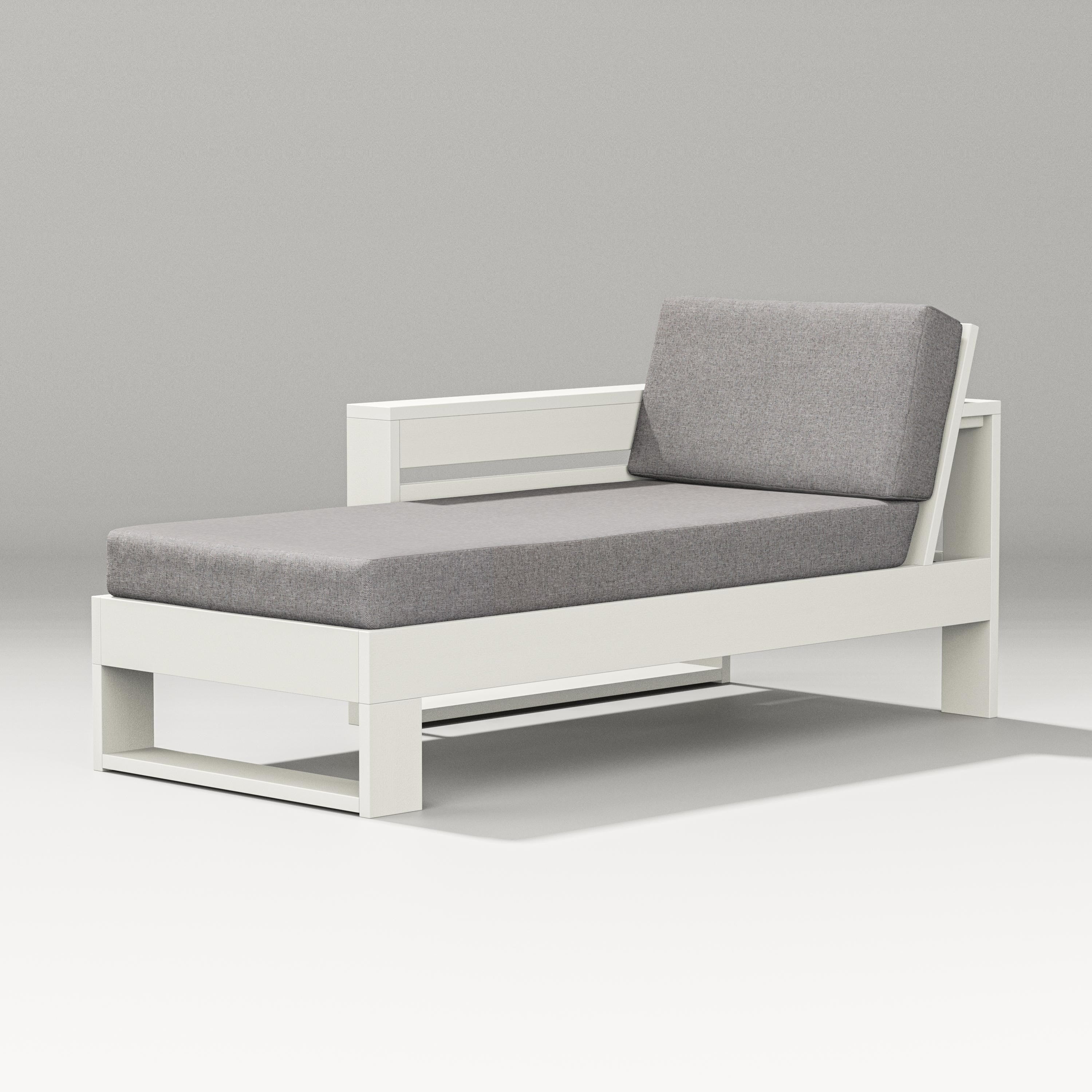 PW Designer Series Latitude Modular Left Arm Chaise in Vintage White / Grey Mist