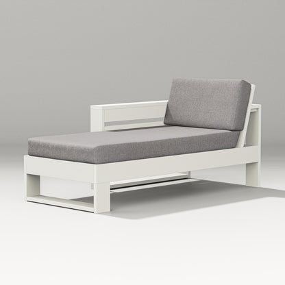 PW Designer Series Latitude Modular Left Arm Chaise in Vintage White / Grey Mist