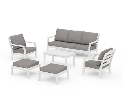Draper James™ by  POLYWOOD® Savannah 6-Piece Lounge Sofa Set in White / Grey Mist