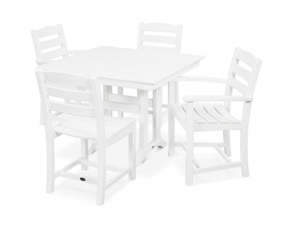 POLYWOOD® La Casa Café 5-Piece Farmhouse Dining Set with Trestle Legs in White