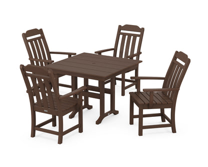 Country Living Cottage 5-Piece Farmhouse Dining Set in Mahogany