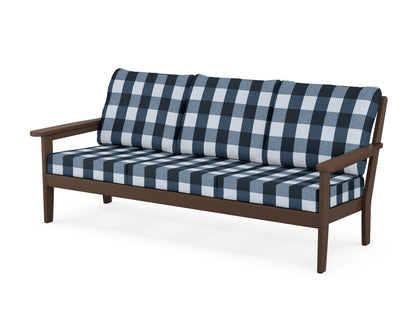 Country Living Cottage Deep Seating Sofa in Mahogany / Buffalo Plaid Marine Indigo