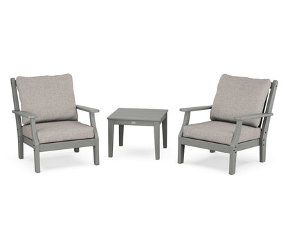 Country Living Wovendale 3-Piece Deep Seating Set in Slate Grey / Weathered Tweed