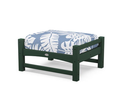 POLYWOOD® Club Ottoman in Green / Leaf Sky Blue