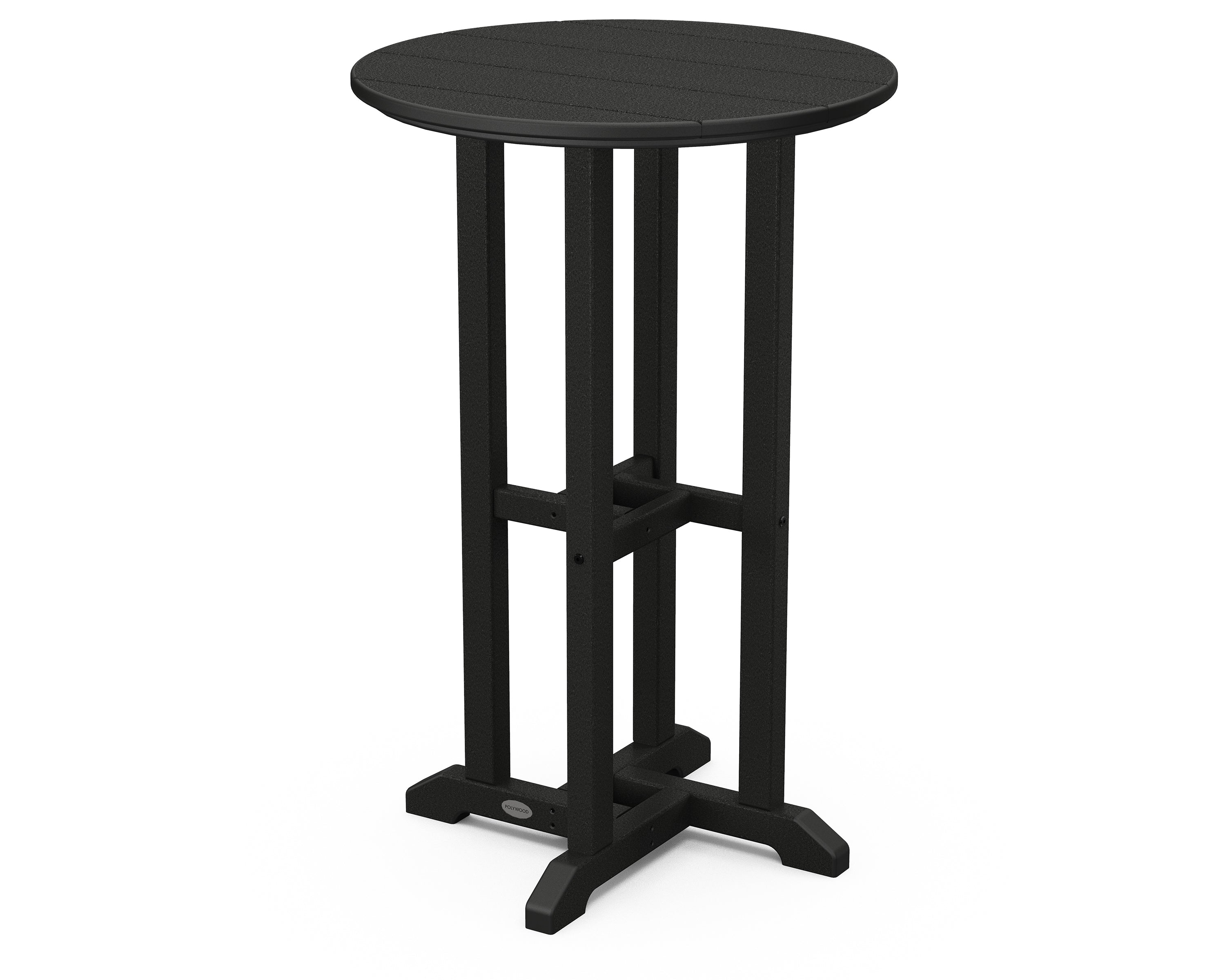 POLYWOOD® 24" Round Farmhouse Counter Bistro Table in Black