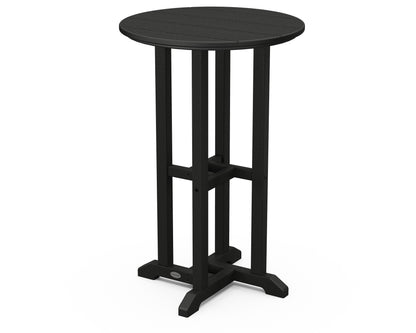 POLYWOOD® 24" Round Farmhouse Counter Bistro Table in Black