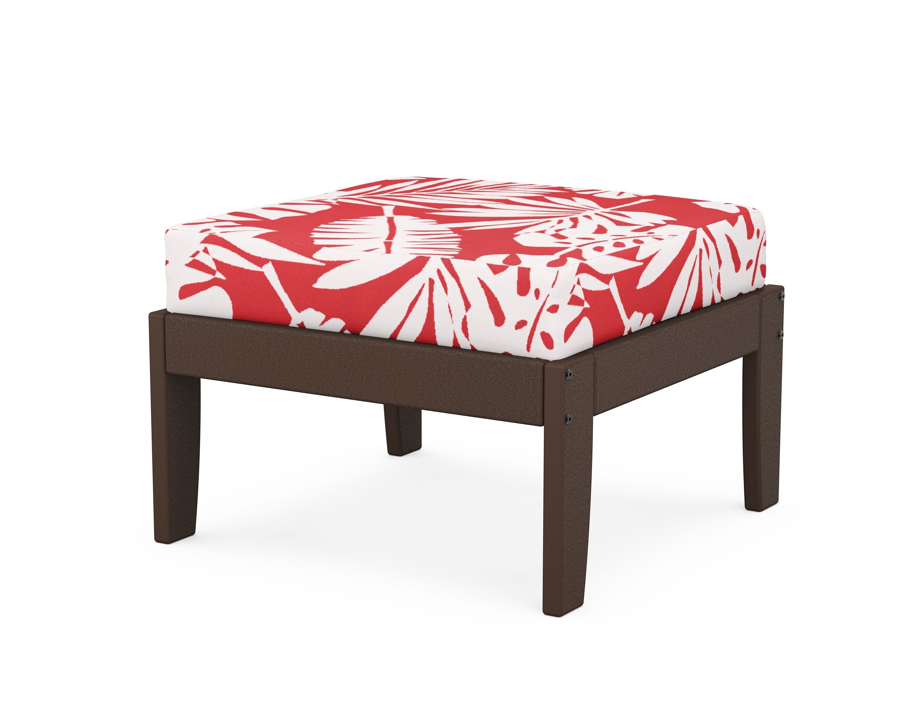 Unbranded Modular Ottoman - Classic in Mahogany / Leaf Crimson