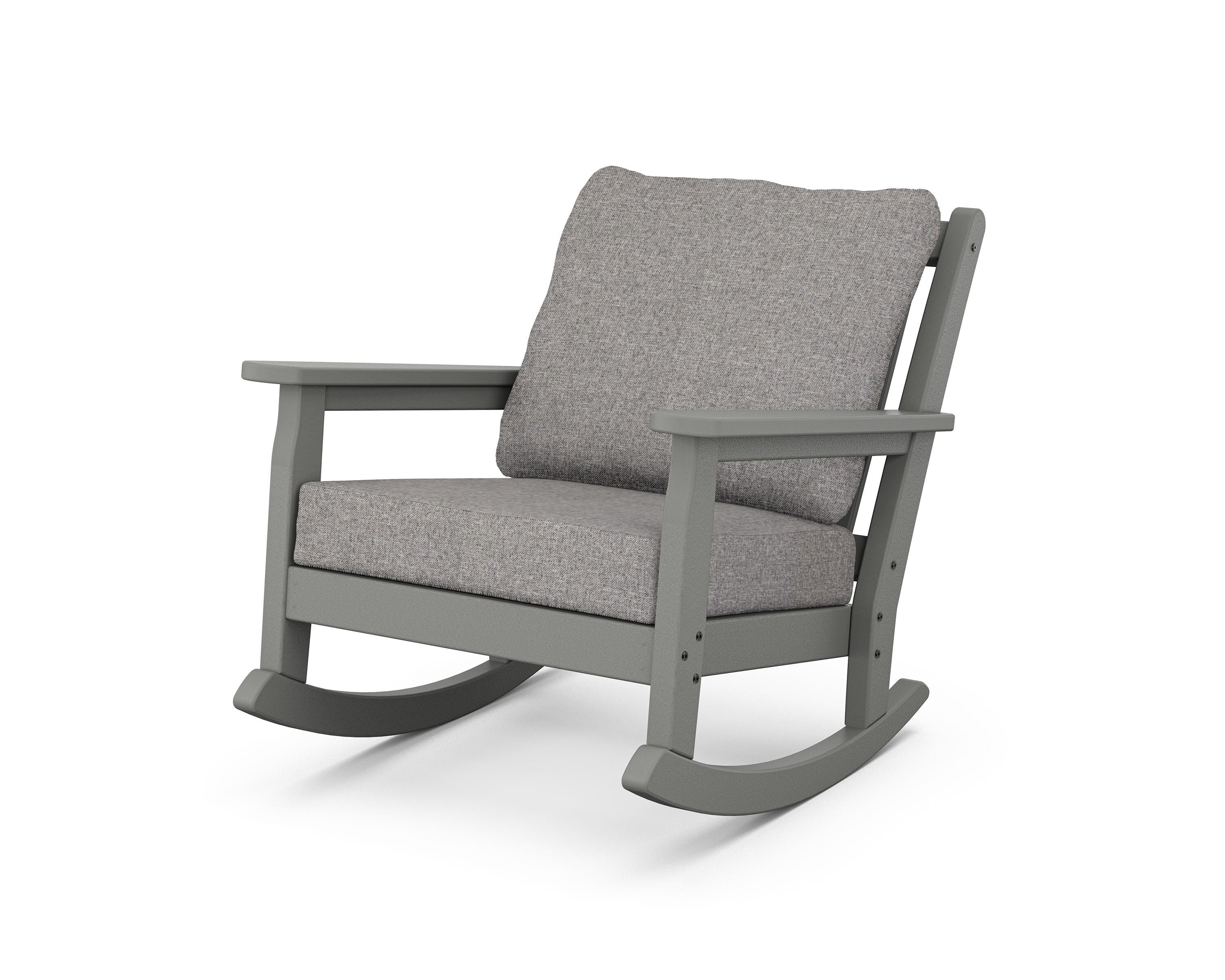 POLYWOOD® Chippendale Deep Seating Rocking Chair in Slate Grey / Grey Mist