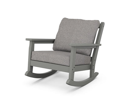 POLYWOOD® Chippendale Deep Seating Rocking Chair in Slate Grey / Grey Mist
