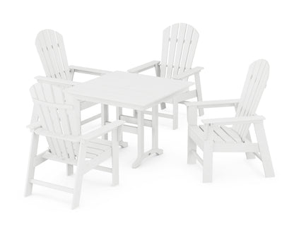POLYWOOD® South Beach 5-Piece Farmhouse Dining Set in White