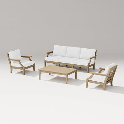 PW Designer Series Estate 4-Piece Lounge Sofa Set in Vintage Sahara / Natural