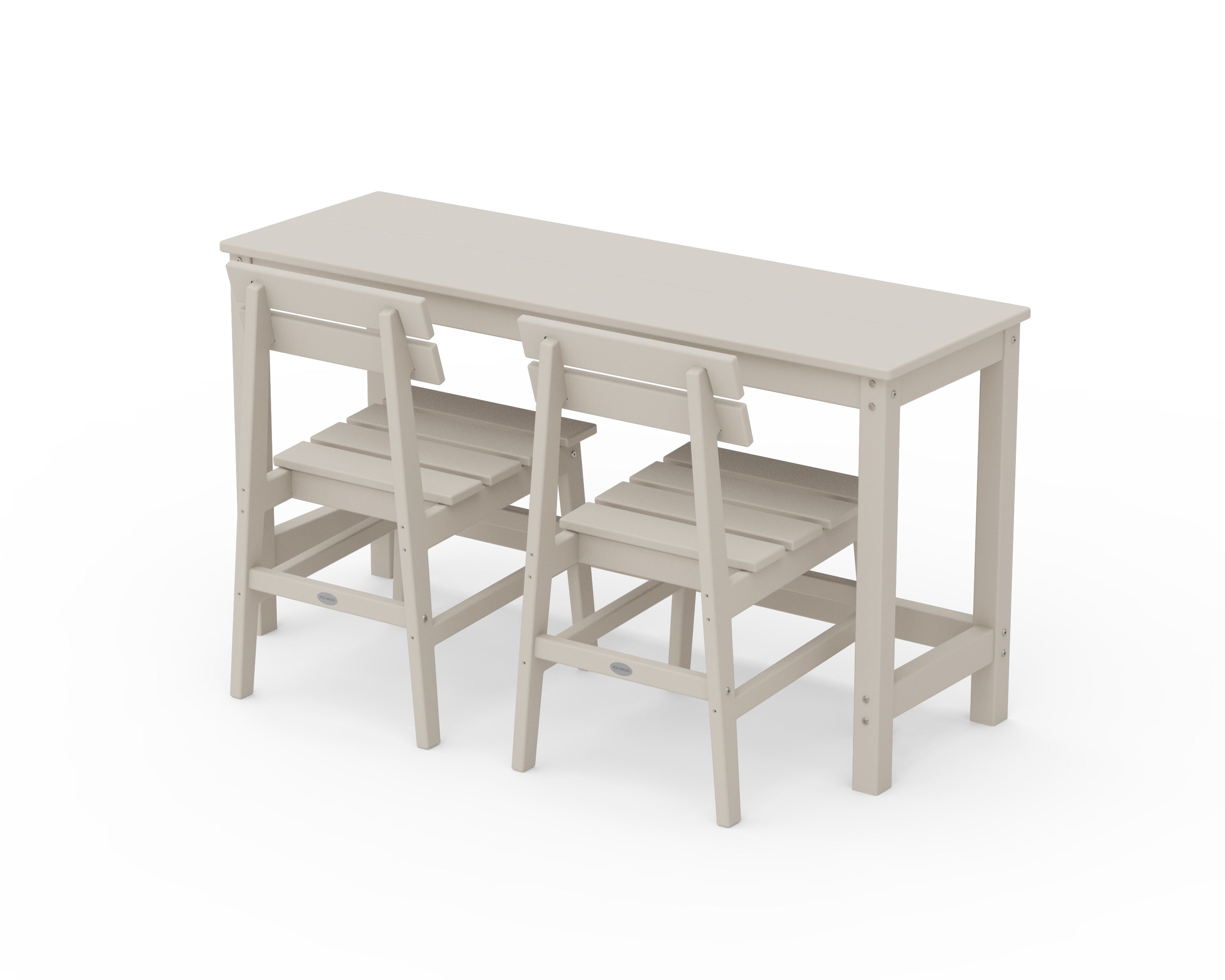 POLYWOOD® Modern Studio Plaza Chair 3-Piece Balcony Set in Sand