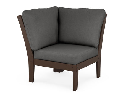 POLYWOOD® Braxton Modular Corner Chair in Mahogany / Spectrum Carbon