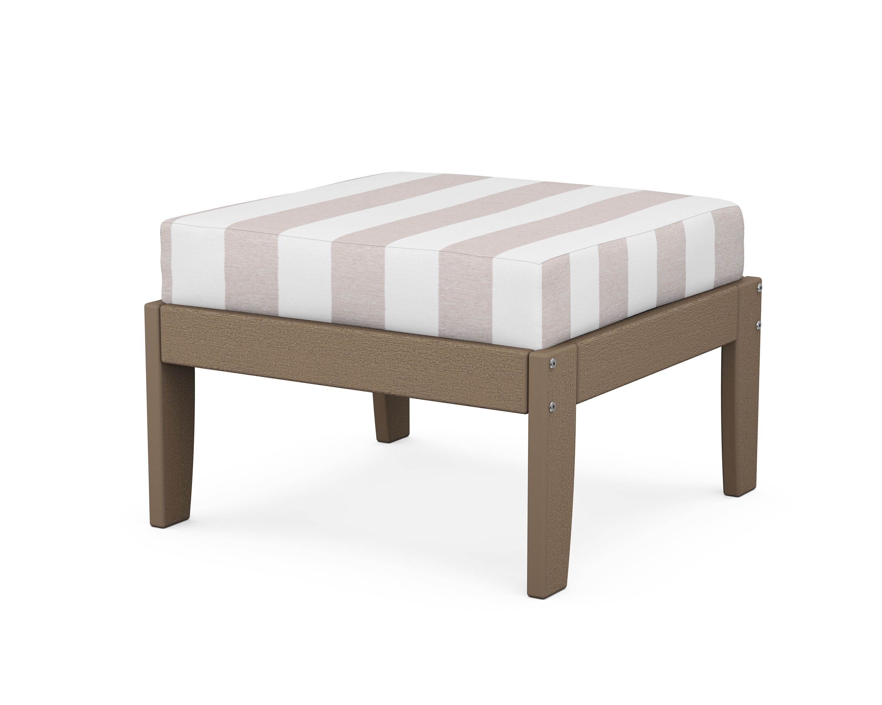 Unbranded Modular Ottoman - Classic in Vintage Sahara / Cabana Stripe Dune Burlap