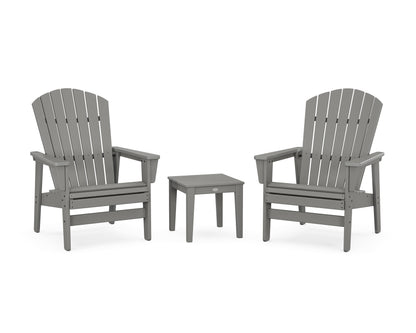 POLYWOOD® 3-Piece Nautical Grand Upright Adirondack Set in Slate Grey