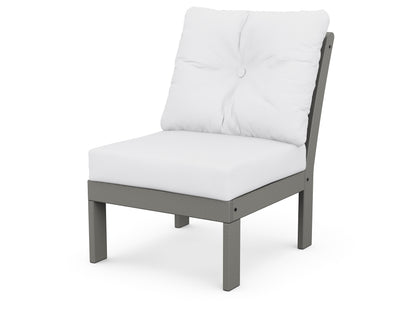 POLYWOOD® Vineyard Modular Armless Chair in Slate Grey / Natural