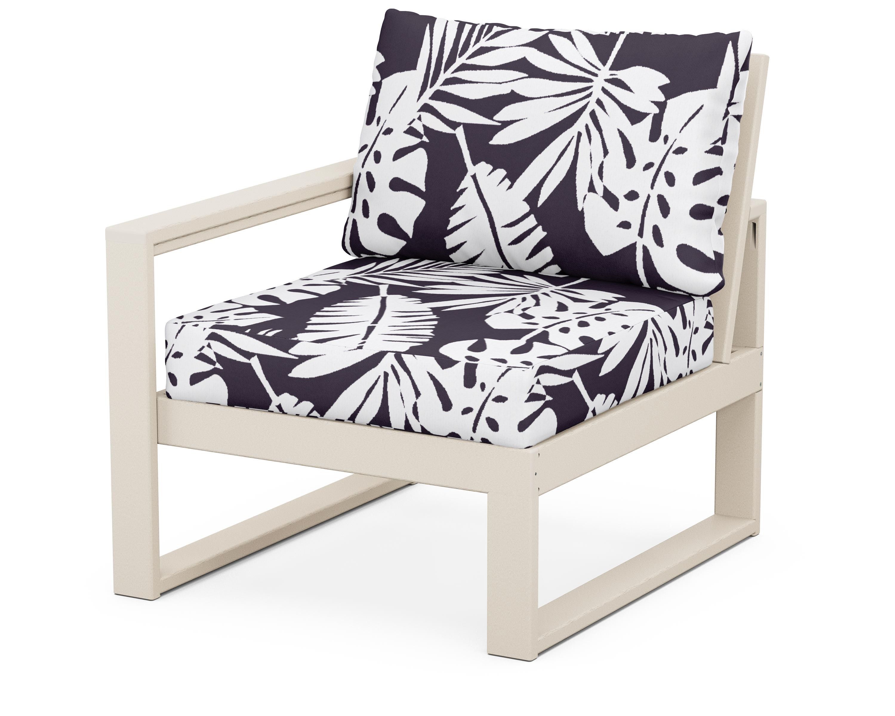 POLYWOOD® EDGE Modular Left Arm Chair in Sand / Leaf Navy