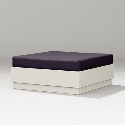 PW Designer Series Elevate Lounge Ottoman in Vintage White / Navy Linen