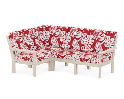 POLYWOOD® Vineyard 4-Piece Sectional in Sand / Leaf Crimson