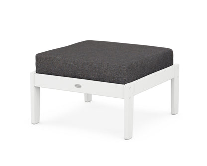 POLYWOOD® Braxton Deep Seating Ottoman in White / Ash Charcoal