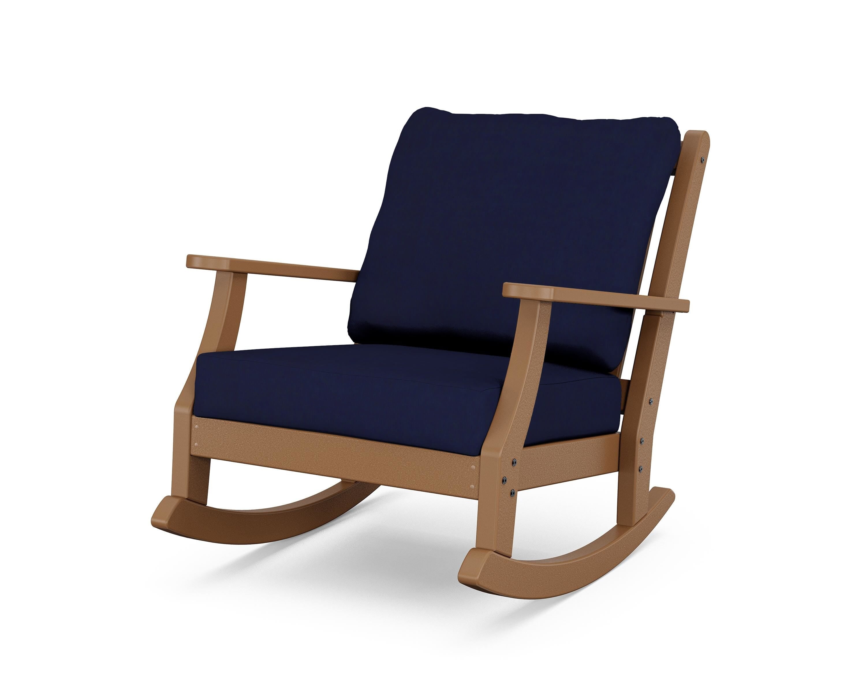 Country Living Wovendale Deep Seating Rocking Chair in Teak / Navy