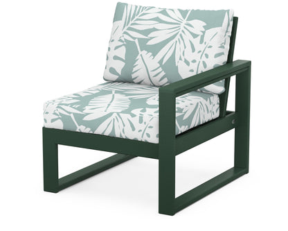POLYWOOD® EDGE Modular Right Arm Chair in Green / Leaf Glacier Spa