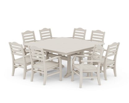 POLYWOOD® Savannah 9-Piece Square Dining Set with Trestle Legs in Sand