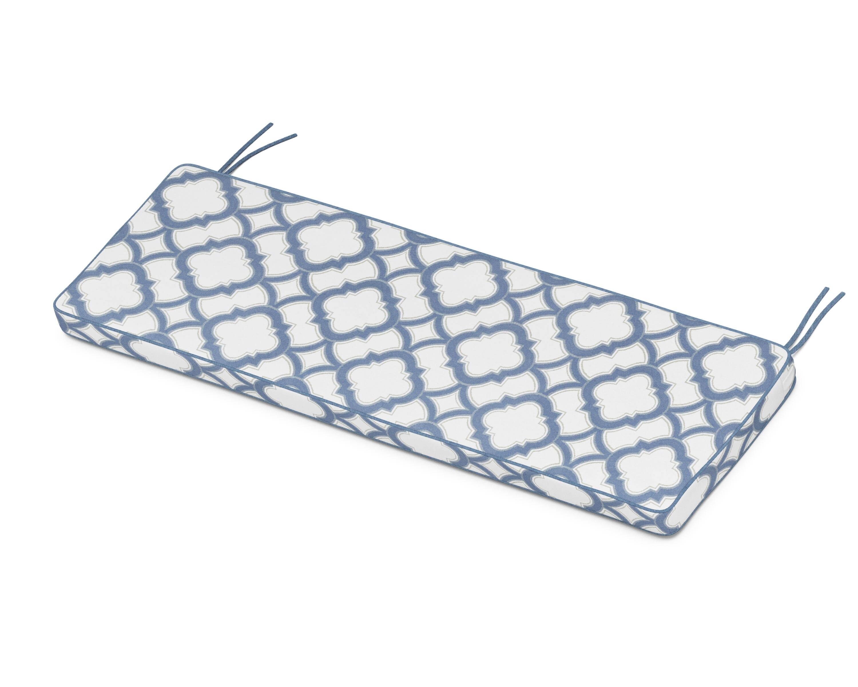 Martha Stewart by POLYWOOD® Chinoiserie Bench Seat Cushion in Trellis Sky Blue