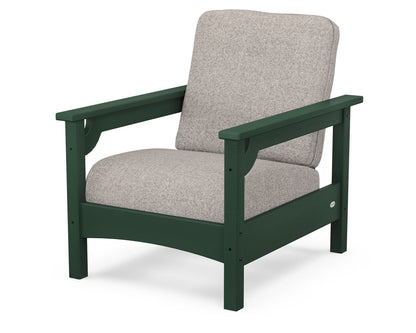 POLYWOOD® Club Chair in Green / Weathered Tweed