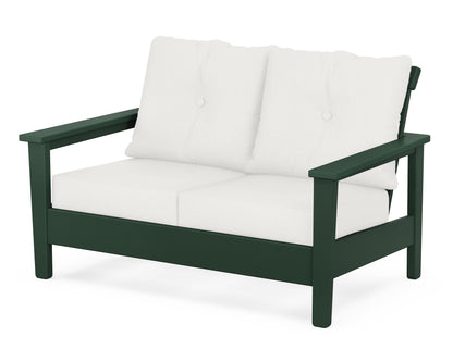 POLYWOOD® Prescott Deep Seating Loveseat in Green / Natural Linen