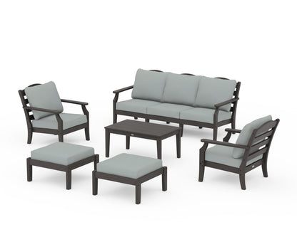 Draper James™ by  POLYWOOD® Savannah 6-Piece Lounge Sofa Set in Vintage Coffee / Spa