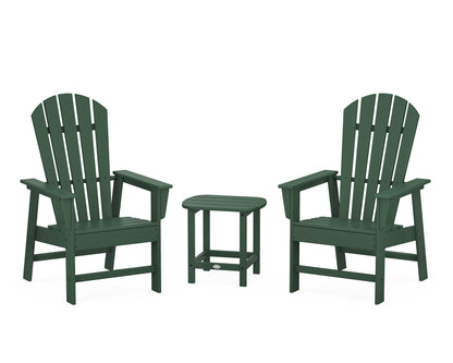 POLYWOOD® South Beach Casual Chair 3-Piece Set with 18" South Beach Side Table in Green