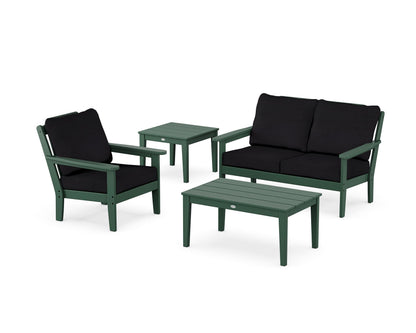 Country Living Wovendale 4-Piece Deep Seating Set in Green / Midnight Linen